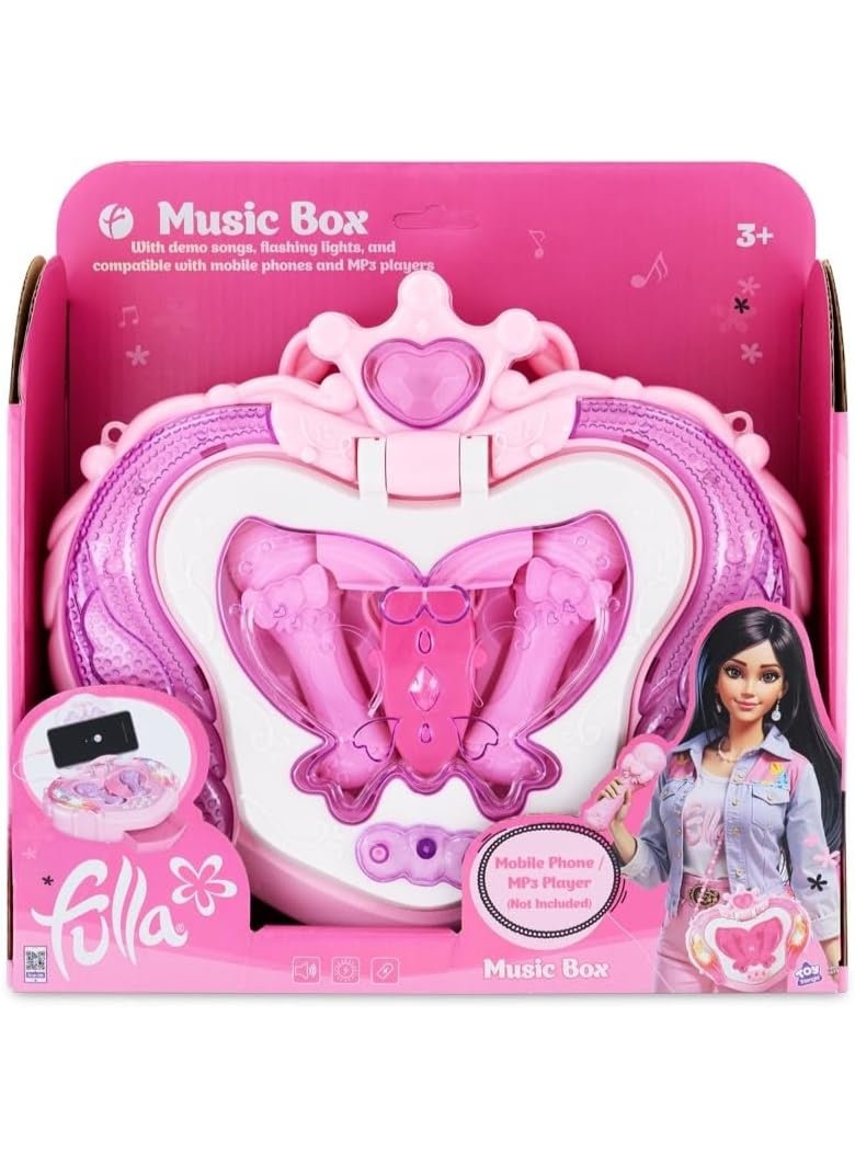Fulla Music Box with Microphones, Demo Songs, Flashing Lights, MP3/Phone Connect, Sound Effects & Drawer, Musical Toy Set for Girls Age 3+ - Image 4